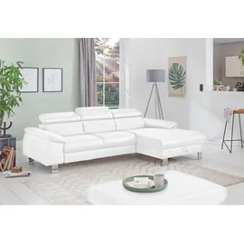 Cotta Ecksofa "Komaris L-Form, B: 244 cm", weiß, B:244cm H:72cm T:166cm, Microfaser PRIMABELLE (100% Polyester);Kunstleder SOFTLUX(100%Polyurethan);Feinstruktur (100% Polyester);Kunstleder SOFTLUX/Struktur (100%Polyurethan, 90%Polyester, 10% Polyacryl), Sofas,