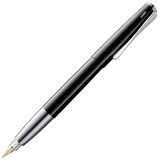 Lamy studio pianoblack Füller – universeller Füllfederhalter in elegantem Gehäuse aus Ganzmetall – 14 kt. Goldfeder, partiell platiniert & in Strichbreite M – inkl. Tintenpatrone T 10 blau