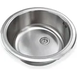 stabilo-sanitär Ronda 1 rund links Einbauspüle edelstahl Handbetätigung 450 x 450 mm