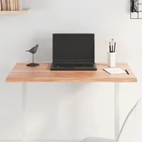 VidaXL Tischplatte 80x50x2 cm Massivholz Eiche Behandelt Baumkante