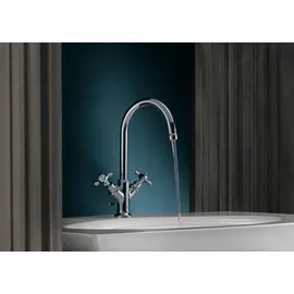 Hansgrohe Montreux Zweigriff Waschtischarmatur Edelstahl Optic