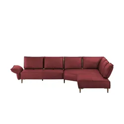 W.SCHILLIG Ecksofa aus Echtleder ¦ rot ¦ Maße (cm): B: 341 H: 84 T: 272