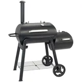 Smoker Vinson 200 BBQ-Smoker 16 Zoll Grill Räucherofen Räuchergrill 4in1 Schwarz