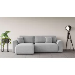 Ecksofa ANDAS "VasbySuyal", grau (hellgrau), B:235cm H:80cm T:138cm, 100% Polyester, Sofas, L-Form