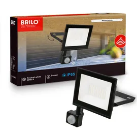 Briloner LED Strahler außen Kunststoff, Metall 14x19 cm Bewegungsmelder Schwarz