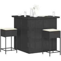 vidaXL Gartenbar Set 3-tlg. Schwarz