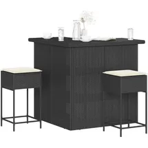vidaXL Gartenbar Set 3-tlg. Schwarz