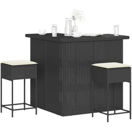 vidaXL Gartenbar Set 3-tlg. Schwarz