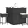 vidaXL Gartenbar Set 3-tlg. Schwarz