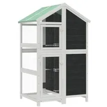 vidaXL Voliere Daichi 97 x 81 x 152 cm Grau/Weiß