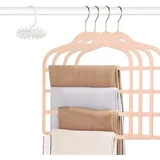 Famanu Hosenbügel 4er Set mit drehbarem Krawattenhalter - platzsparendes Design