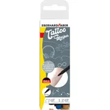 Eberhard Faber Faber 559505 - Tattoo Stifte Set One Line, 4 Stifte im Kunststoffetui mit 4 Schablonen