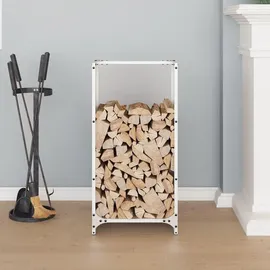 vidaXL Kaminholzregal Kaltgewalzter Stahl 40 x 30 x 80 cm Weiß