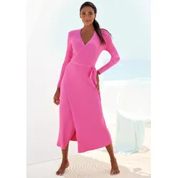 Strickkleid, Loungekleid zum wickeln mit Taillengürtel, Loungewear, Gr. 36/38 - N-Gr, pink, , 39559567-36 N-Gr