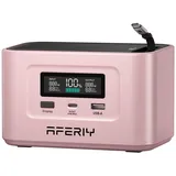 AFERIY Tragbare Powerstation 100W, 99,2Wh/31000mAh, PD3.0 Schnellladung, Solar-Ladung 100W, 6-fach Schutz, für Reisen, Camping, Notfälle,Rosa