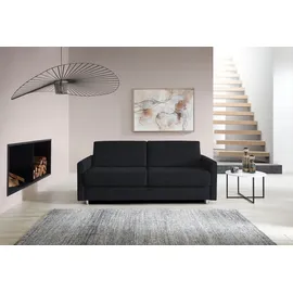 Bali Schlafsofa BALI "JUNARA, Dauerschläfer mit zweigeteiltem Lattenrost", grau (schwarz), B:205cm H:18cm T:101cm, 100% PES, Sofas, Schlafsofa, 160er u. 180er Breite, 2 Matratzenvarianten