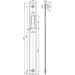 Schließblech B 9000 1046, 270 x 24 mm, nur Falle, flach eckig