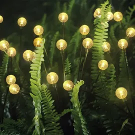 salcar 8 LED Solarleuchten Gartenleuchten 2 set LED Kugel 2 Leuchtmodi Warmweiß