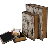 HMF Buchtresor 3er Set, 32,5 x 23,5 x 7,5 cm,