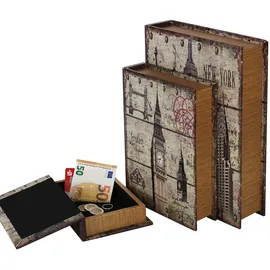 HMF Buchtresor 3er Set, 32,5 x 23,5 x 7,5 cm,