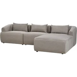 Beliani Ecksofa 3-Sitzer SVANSELE Stoff Taupe linksseitig