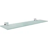 Evenes Ablagekonsole Elean, L=600 mm, Glas satiniert, Messing verchromt Evenes
