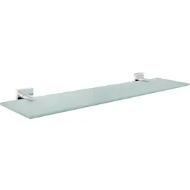 Evenes Ablagekonsole Elean, L=600 mm, Glas satiniert, Messing verchromt Evenes