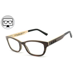 COR Brille Blaulichtfilter Brille, Blaulicht Brille, Bildschirmbrille, Bürobrille, Gamingbrille, ohne Sehstärke, COR011 Holzbrille (Xenolit® digital) braun