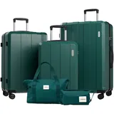 Vallsero 5-teiliges ABS-Koffer-Set mit TSA-Schloss in Hellgrün