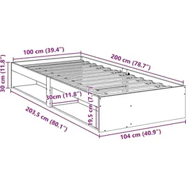 vidaXL Tagesbett 100 x 200 cm Wachsbraun