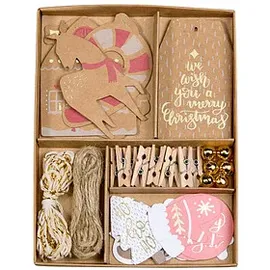 Folia Bastelset Verpacken classic natur 44-teilig