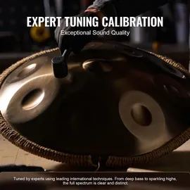 Vevor Handpan, 55 cm, 12 Noten, D-Moll-Handtrommel, Drum-Instrument mit Schlägeln, 440-Hz-Handpan-Ständer & Tragetasche, Heilende Klangtrommel aus Stahl, Schlaginstrumente für Erwachsene & Anfänger