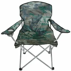 Comfort Anglersessel Campingstuhl mit Getränkehalter Tasche Camouflage