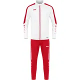 Jako Power Polyester Trainingsanzug Kinder 004 weiß/rot 116
