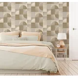 easy decor Vliestapete EASY DECOR "Geo Holz", beige, B:0,52m H:10m L:10m, Vlies, Tapeten, 10mx52cm (ca. 5m2)