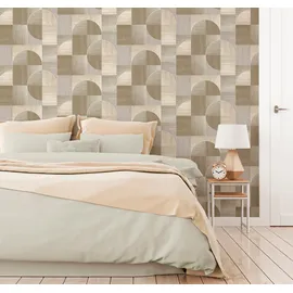 easy decor Vliestapete EASY DECOR "Geo Holz", beige, B:0,52m H:10m L:10m, Vlies, Tapeten, 10mx52cm (ca. 5m2)