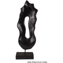 deluke Deko-Skulptur NOÉ Teak Schwarz 78x14x33cm Dekoration Wohnzimmer Büro