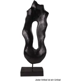 deluke Deko-Skulptur NOÉ Teak Schwarz 78x14x33cm Dekoration Wohnzimmer Büro