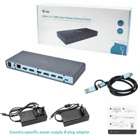 iTEC i-tec USB-C/A 4K Dual Display Docking Station HDMI/DP/6xUSB/Audio