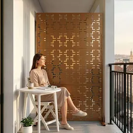 casa.pro Trennwand Basciano 180 x 90 cm Braun/Stahl