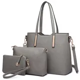 Miss Lulu Handtasche Schultertaschen Grau
