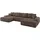 altdecor Eckcouch Samt 6-Sitzer Braun