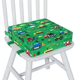 Capslpad Sitzerhöhung Stuhl Kind 32x32x10cm Tragbare Kindersitzerhöhung Rutschfestes Sitzerhöhung Abnehmbar Waschbar Sitzkissen Kinder mit 3 Sicherheits Schnalle für Zuhause Unterwegs-Grün – Fahrspur
