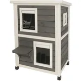 Kerbl Katzenhaus Family 57x55x80 cm Grau und Weiß