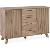 Quartier Finori Kommode Wellington 01B Schweden Eiche 3D Reliefoptik Push-to-Open ca. 125 x 85 x 40 cm