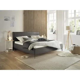 Musterring »Elos« Kopfteil mit doppeltem Stehsaum, Metallfuß in schwarz, in 4 Größen grau