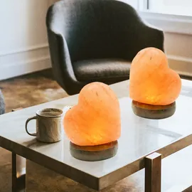 GLOBO Salzleuchte Herz Braun