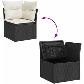 vidaXL Garten-Sofa-Set 6 pcs Schwarz und Creme