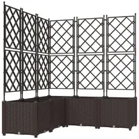 VidaXL Pflanzkasten mit Rankgitter 5 Stk. Braun 120x120x143 cm