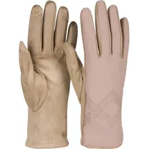 Stylebreaker Touchscreen Handschuhe Zick-Zack bestickt Braun